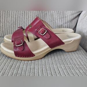 Dansko Burgundy Leather Mules